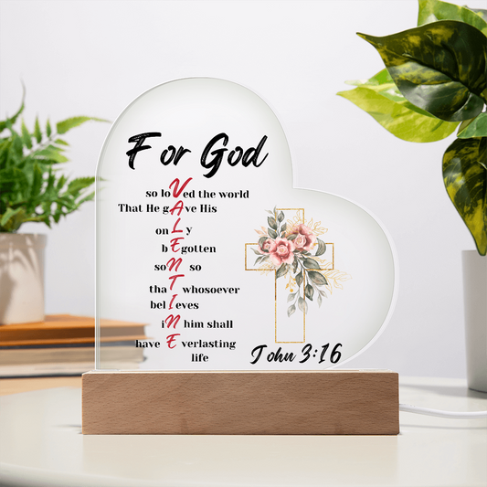 John 3:16 Valentine Heart plaque