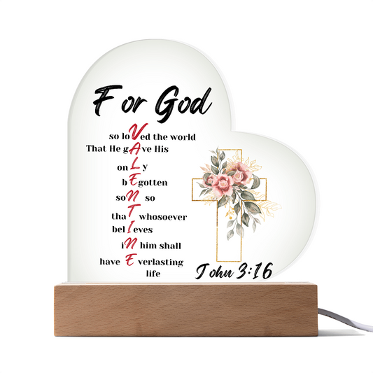 John 3:16 Valentine Heart plaque