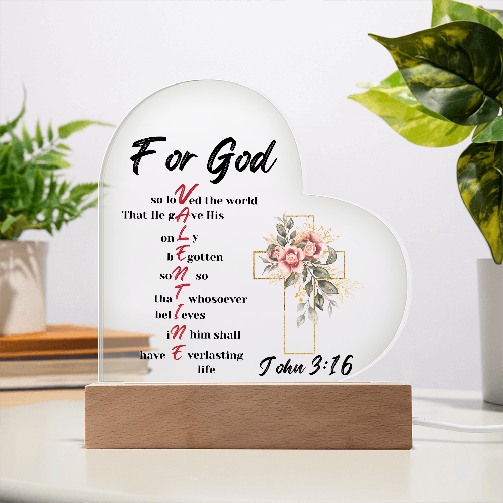 John 3:16 Valentine Heart plaque