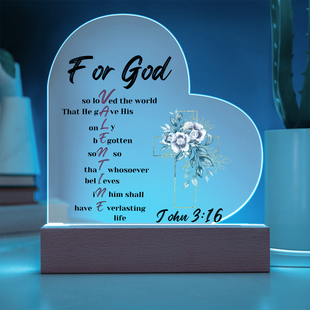 John 3:16 Valentine Heart plaque