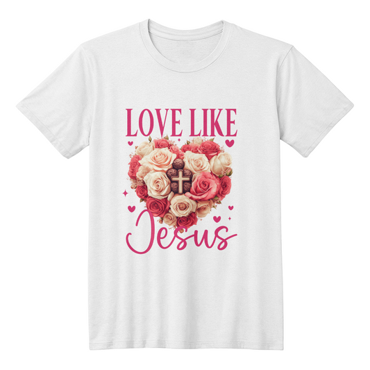 1 John 4:19 Love Like Jesus – Floral Heart Design