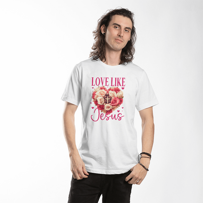 1 John 4:19 Love Like Jesus – Floral Heart Design