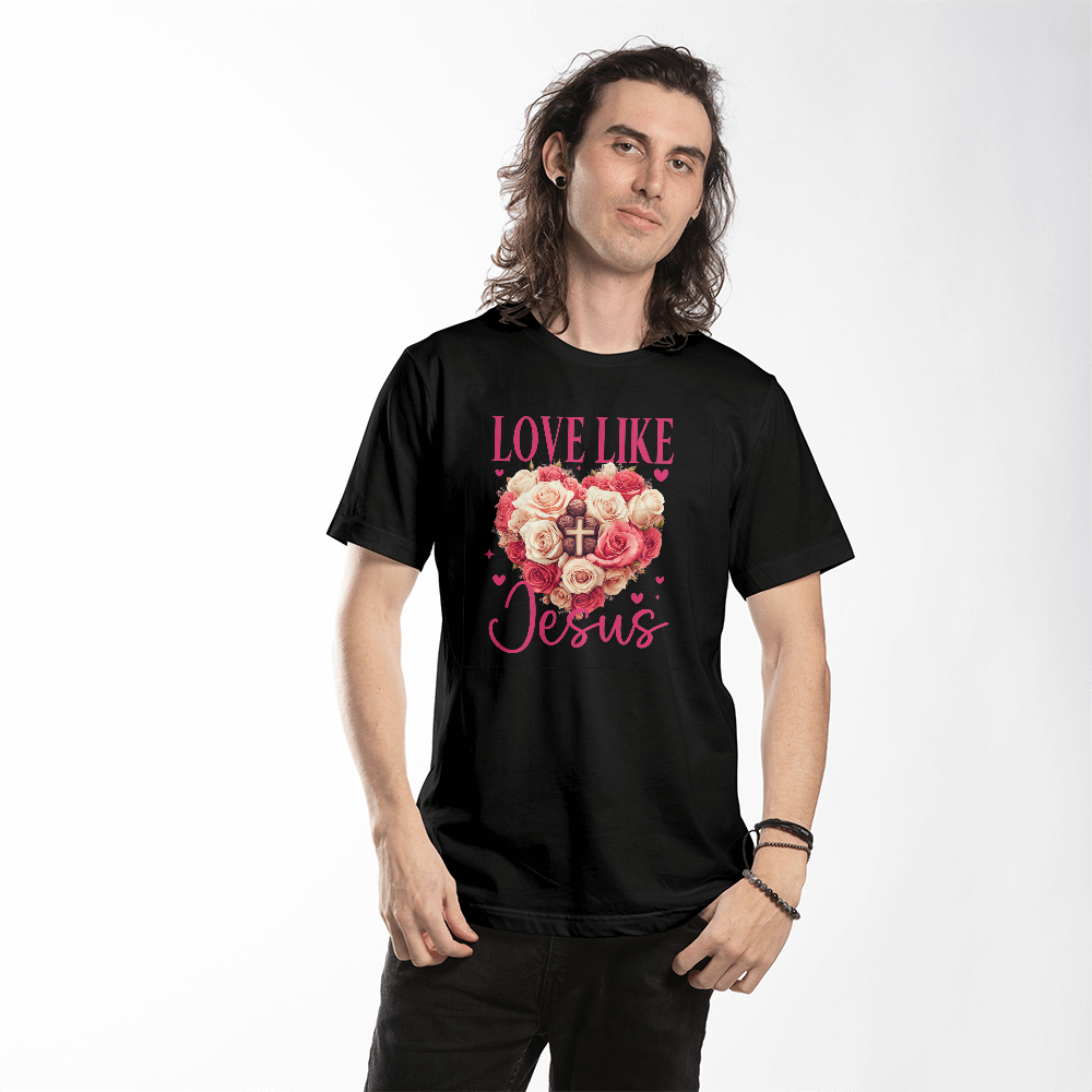 1 John 4:19 Love Like Jesus – Floral Heart Design