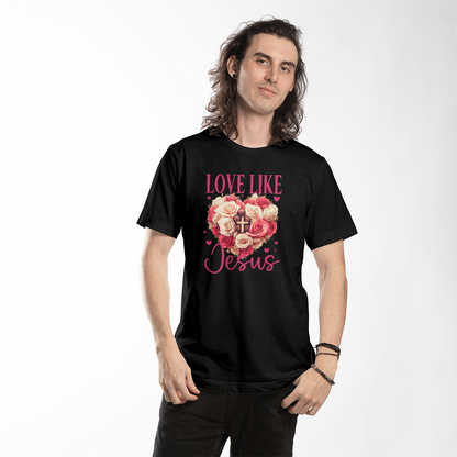 1 John 4:19 Love Like Jesus – Floral Heart Design