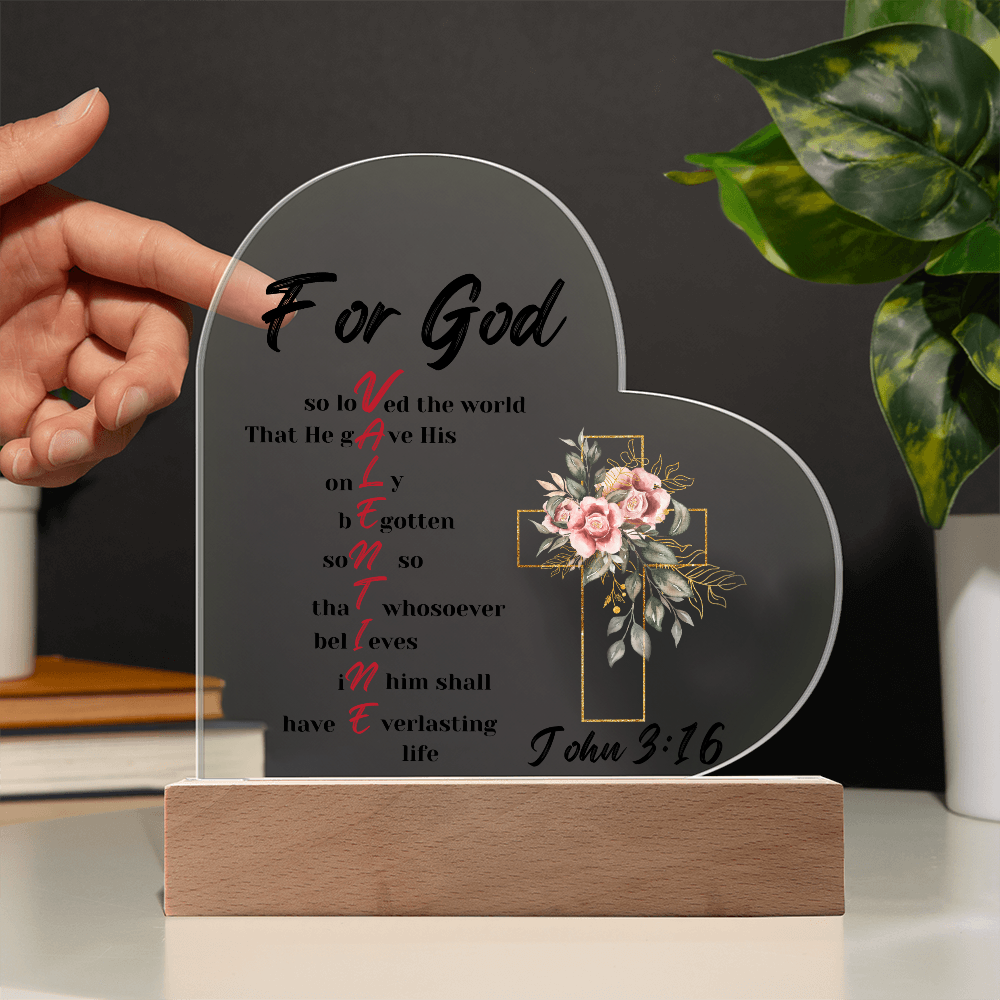 John 3:16 Valentine Heart plaque