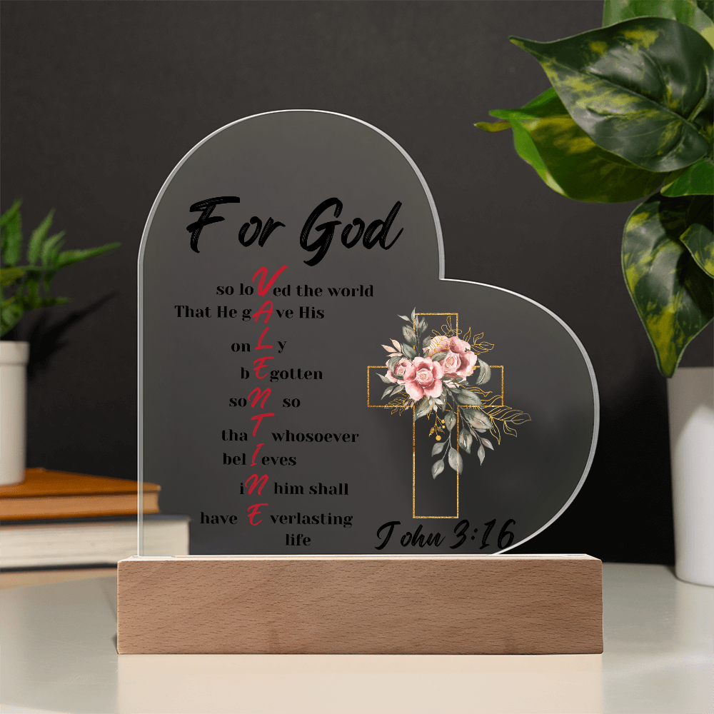 John 3:16 Valentine Heart plaque