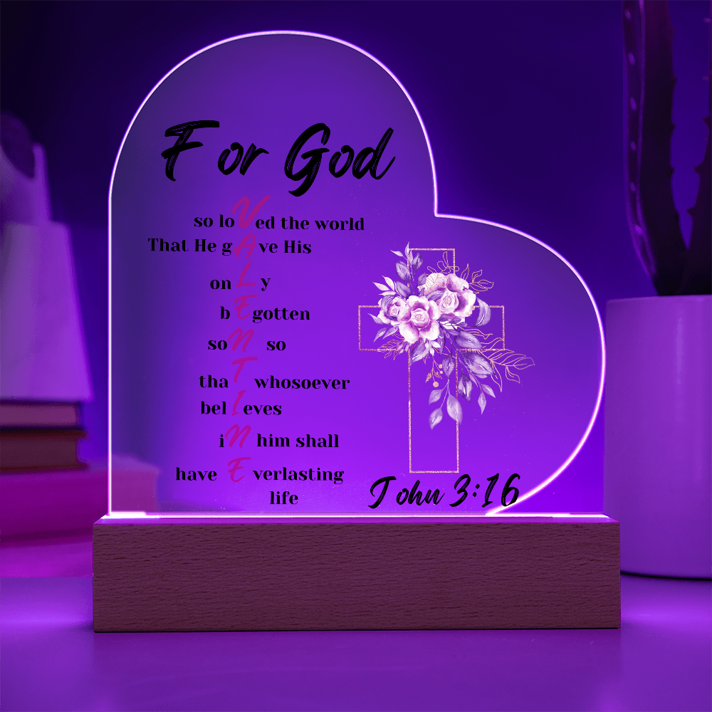 John 3:16 Valentine Heart plaque