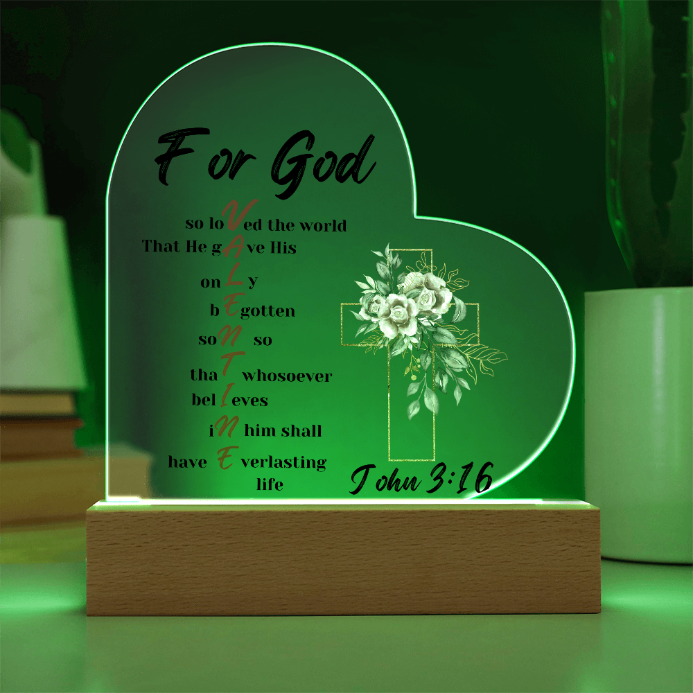 John 3:16 Valentine Heart plaque