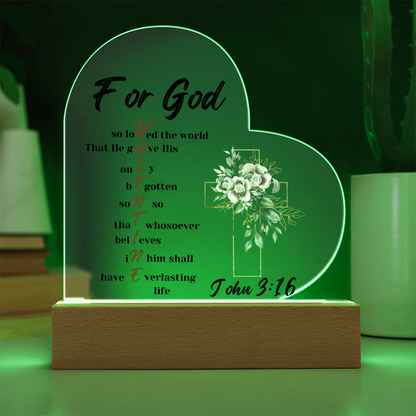 John 3:16 Valentine Heart plaque