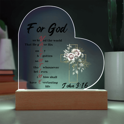 John 3:16 Valentine Heart plaque