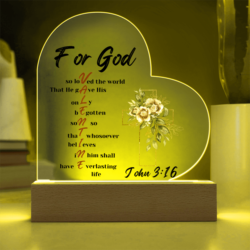 John 3:16 Valentine Heart plaque
