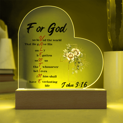 John 3:16 Valentine Heart plaque