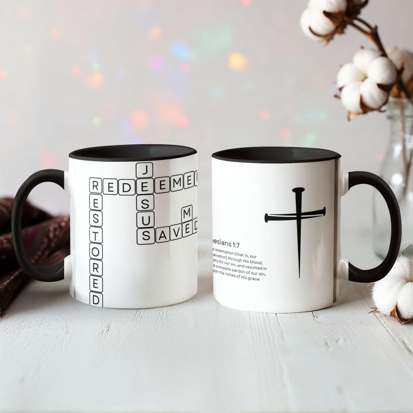 Redeemed Restored Saved Ephesians 1:7 Color Mug